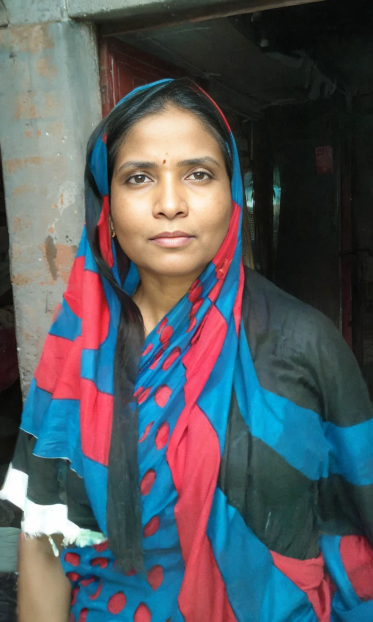 Compose a captivating scene featuring a 50-year-old Indian woman, adorned in a vibrant saree and sporting bridal makeup, exploring a bustling fish market. Illustrate the colorful array of fresh seafood, the lively atmosphere of the market, and the cultural richness of the surroundings. Capture the woman's expression, blending the wisdom of her age with the joy of discovering the diverse offerings at the market. Use descriptive details to convey the sights, sounds, and smells of the fish market, creating a vivid and culturally immersive experience