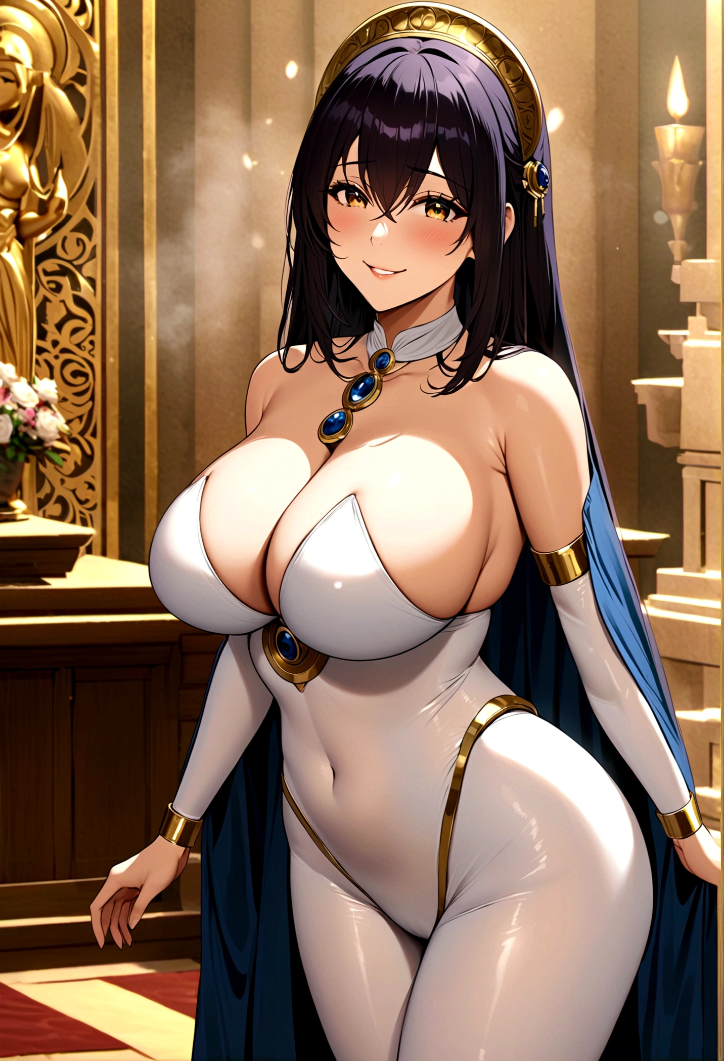 best quality big breasts priestess Bodysuit smile