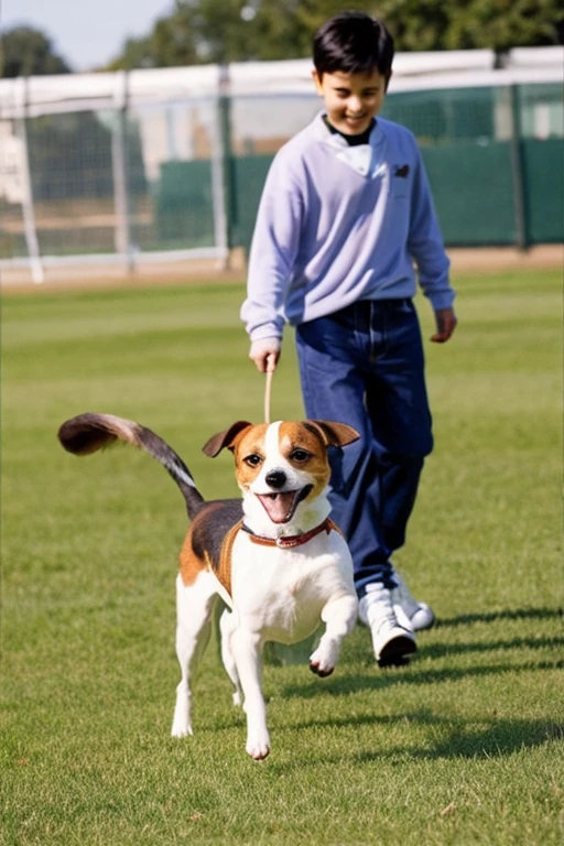  playing with a Jack Russel breed dog Happy