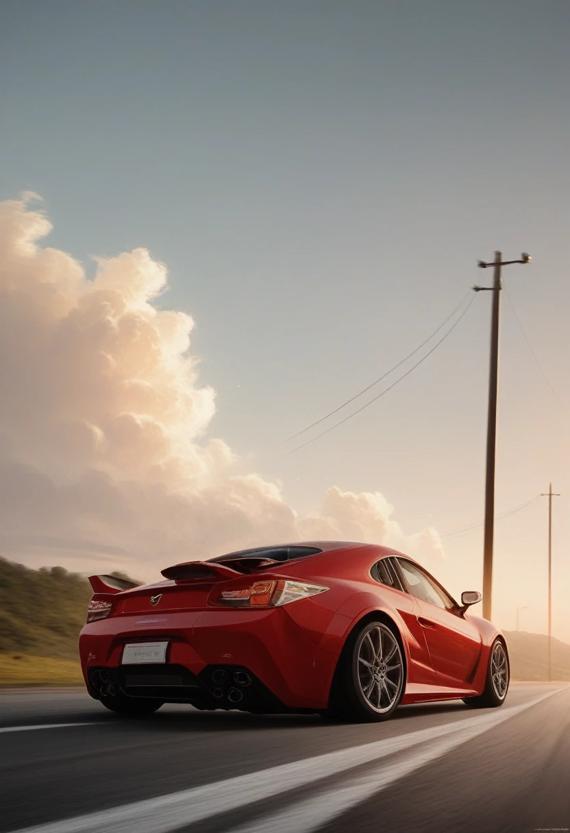 red sports car driving on a wet road with smoke coming out of it, Honda NSX, auto photography, vehicle photography, Fotografia de automobilismo, Portrait photo, best in stock from Adobe, red and cinematic lighting, full view of a sports car, McLaren, automatic photography, hyper real rendering, artistic rendering, wall-paper, cinematic front shot, wall-paper de alta qualidade