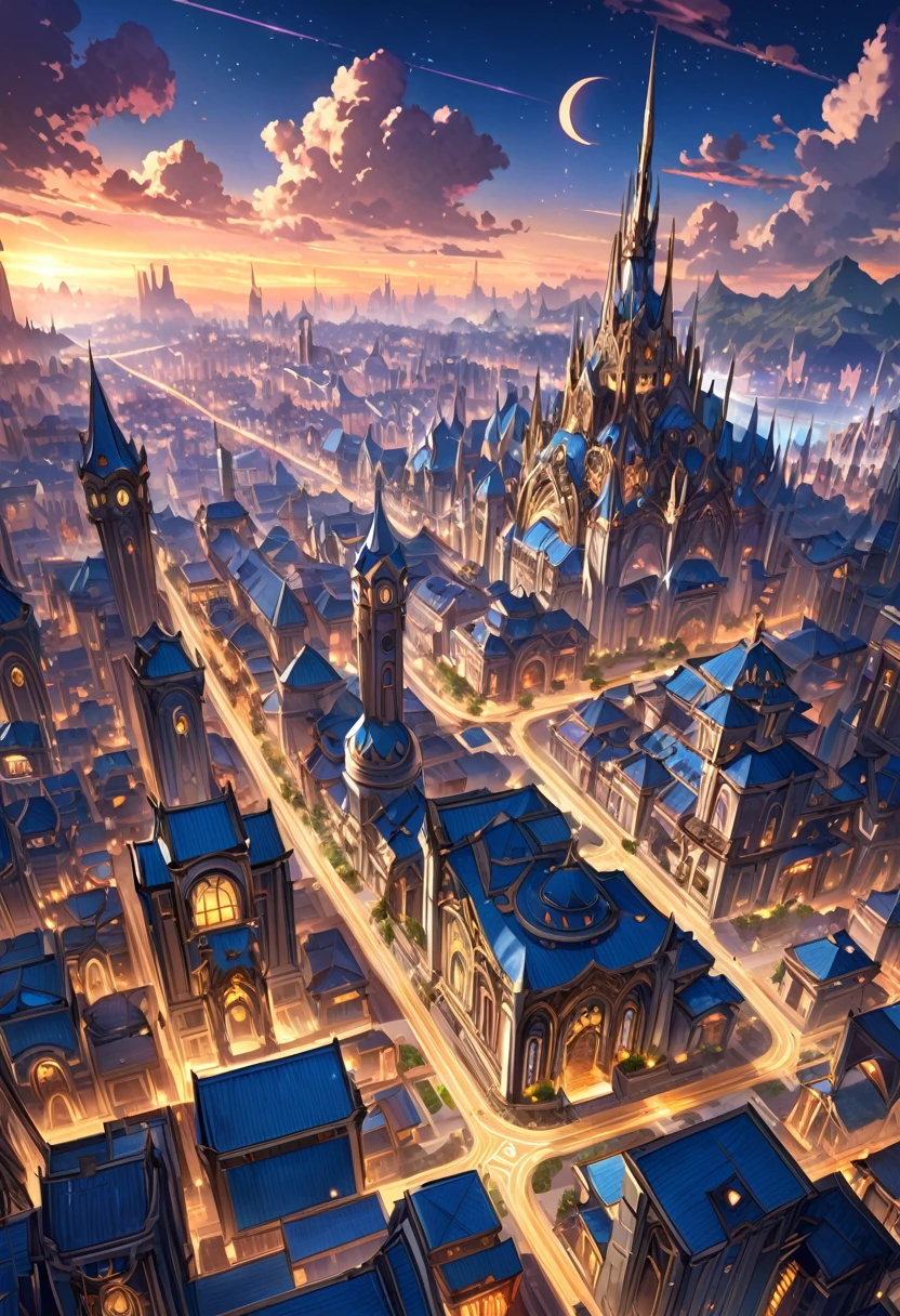 masterpiece, best quality, Fantasy aesthetics, Highly detailed, shadowverse style, background only, background, fantasy modern magic city