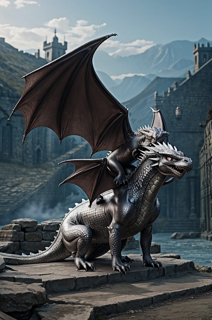 Silver Scale Baby Dragon, Drogon of game of thrones