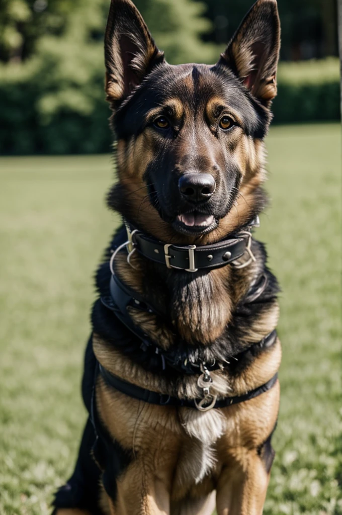 German Shepherd with collar and tag that says Filomeno