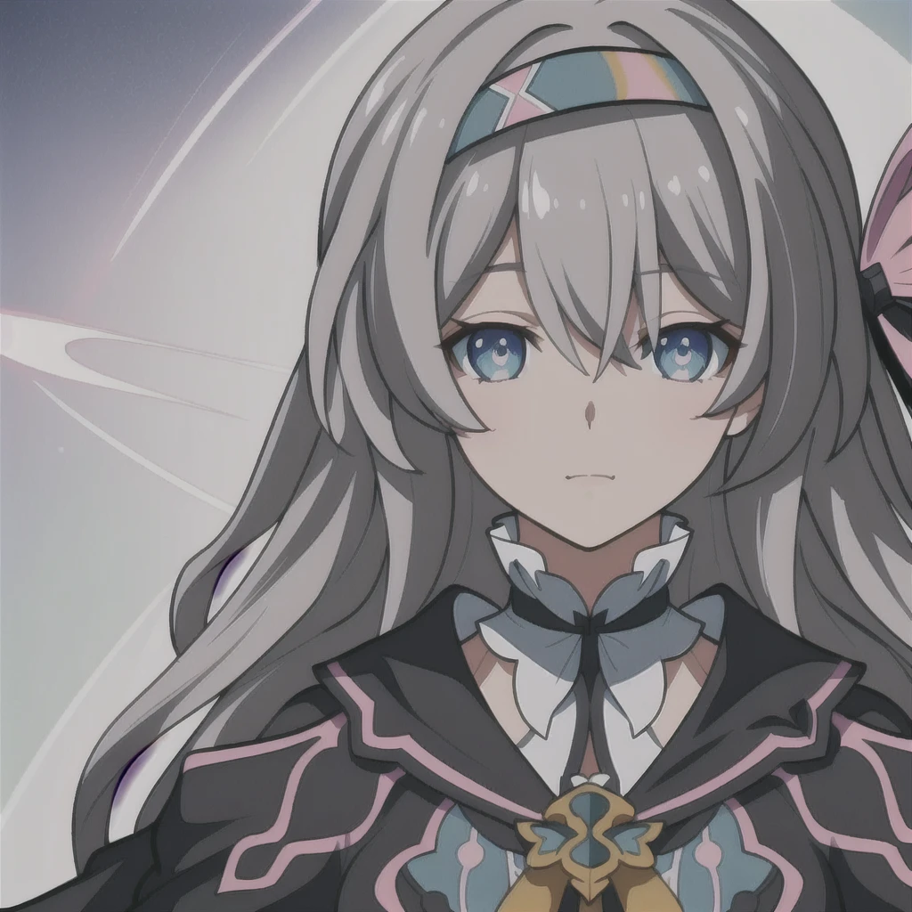 anime girl, happy expression, light grey hair, firefly, dark brown clothes, 1girl, masterpiece, (beautiful and aesthetic:1. 5), thick black lineart, pink and blue eyes, clean lineart, perfect lineart, variable lineart, clean anime outlines, intense line art, bold lineart, sharp lineart, best quality, high quality, best quality, ultra-detailed, colourful, saturated colours, dynamic lighting, HD,