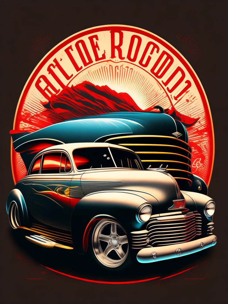 Graphic design, t-shirt design, hot rod, Classic , vector