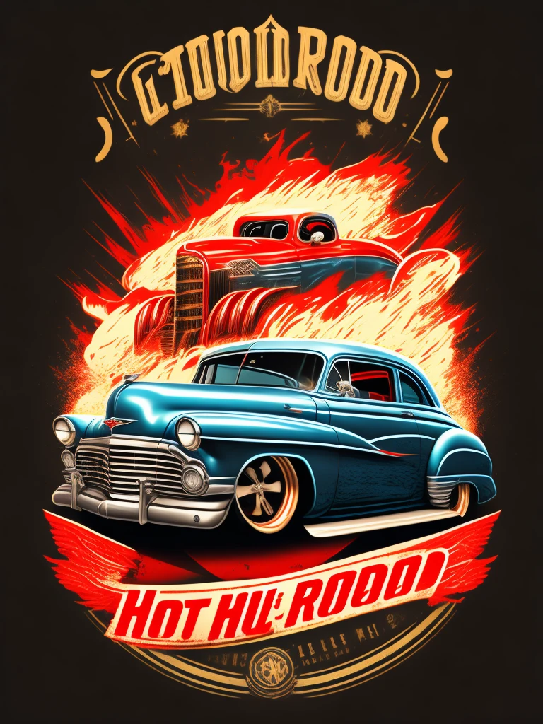 Graphic design, t-shirt design, hot rod, Classic , vector