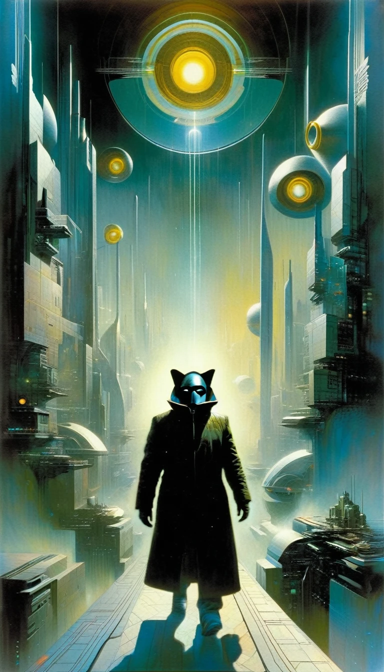 futuristic scene:1.5, Dave mckean art inspired
