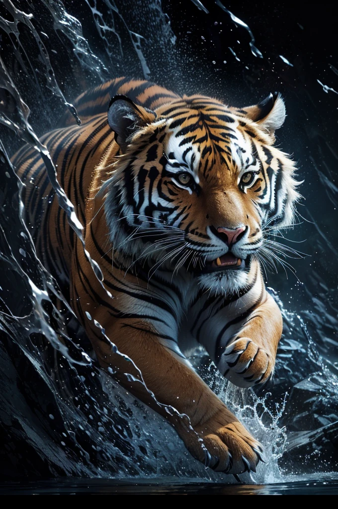 tigre, male tiger, natural, Mighty Tiger, FullHD Photorealistic Tiger, Detailed Realistic Tiger, Tiger Power, Animal, ferocious, photorealism 8k, FullHD 8K Photorealistic Cores, 4K Photorealistic Textures, 4K Photorealism, 8K Photorealism, 4K Photorealistic Texture, 4K Photorealistic Contrast, Photorealistic Depth, ultrahd, Thunders, Photorealistic Shadows, perfect, Detailed Realistic, waters, Divine, Sky, naturey, linda, Rendering, photorrealistic, ultra HD, 4K, detailed textures, thunder, detailed shadows, detailed colors, sunset, Sunset, SUNSET, naturey linda, black backdrop, sunset, detailed contrast, realistic contrast, high resolution, detailed colors, fire, villany, chic