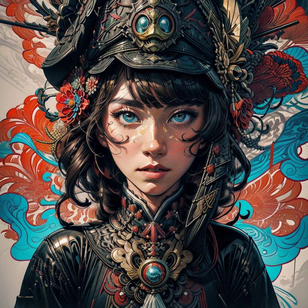 official art, unity 8k wallpaper, ultra detailed, beautiful and aesthetically pleasing, masterpiece, Best quality, (zenconfuse, mandala, confuse, enconfuse), (fractal art:1.3) , 1 girl, extremely detailed, dynamic angle, cowboy shot, the most beautiful form of chaos, elegant, brutalist developed, bright colors, romanticism, James Jean, Robbie Dwi Antono, Ross Tran, Francis Bacon, it was very cold, Adrian is a genius, Petra Cortright, Gerhard Richter, Takato Yamamoto, Ashley Wood, atmospheric, ecstasy of musical notes, visible streaming musical notes