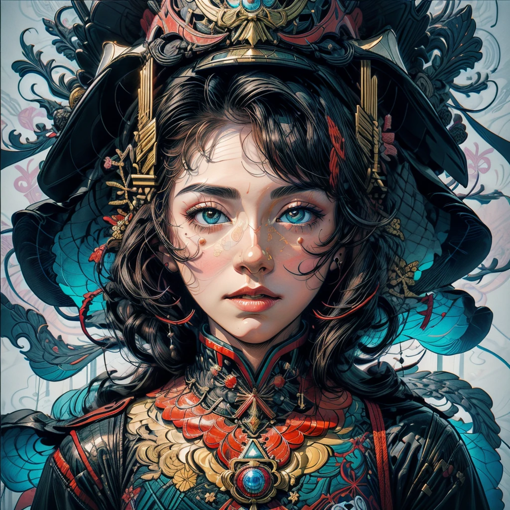 official art, unity 8k wallpaper, ultra detailed, beautiful and aesthetically pleasing, masterpiece, Best quality, (zenconfuse, mandala, confuse, enconfuse), (fractal art:1.3) , 1 girl, extremely detailed, dynamic angle, cowboy shot, the most beautiful form of chaos, elegant, brutalist developed, bright colors, romanticism, James Jean, Robbie Dwi Antono, Ross Tran, Francis Bacon, it was very cold, Adrian is a genius, Petra Cortright, Gerhard Richter, Takato Yamamoto, Ashley Wood, atmospheric, ecstasy of musical notes, visible streaming musical notes