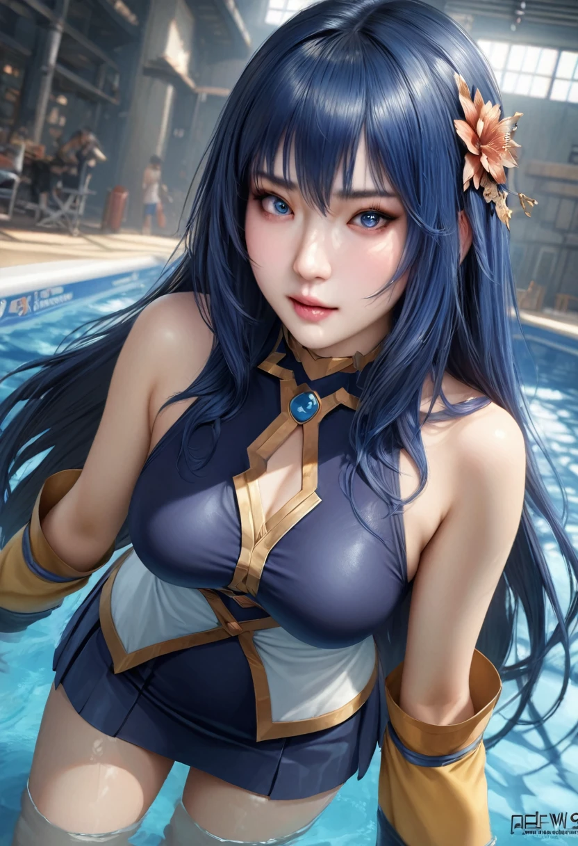 She is wearing stockings and touching her clit、8K、China dress、Highest quality、Tabletop、Ultra HD、Ultra-detailed、so beautiful、Ultra-detailed髪質、so beautiful、Portrait、Esbian all over、Captivating look、Beautiful woman、Long Blue Hair、blue eyes、Glowing Skin、bursting breasts、Very large breasts、Very big ass、Water droplets running down the skin、The background is a great night pool、naked、Excessive pubic hair growth、Two arms、Two Legs、I can see the、blush、She looks like she's feeling good、Detailed and high resolution clothing fabric、I want to see her pussy、彼女のI can see the、China dressはハニカム柄です、Sweat dripping down my entire body、Sexy black stockings in Chinese style:1.5、Wearing stockings