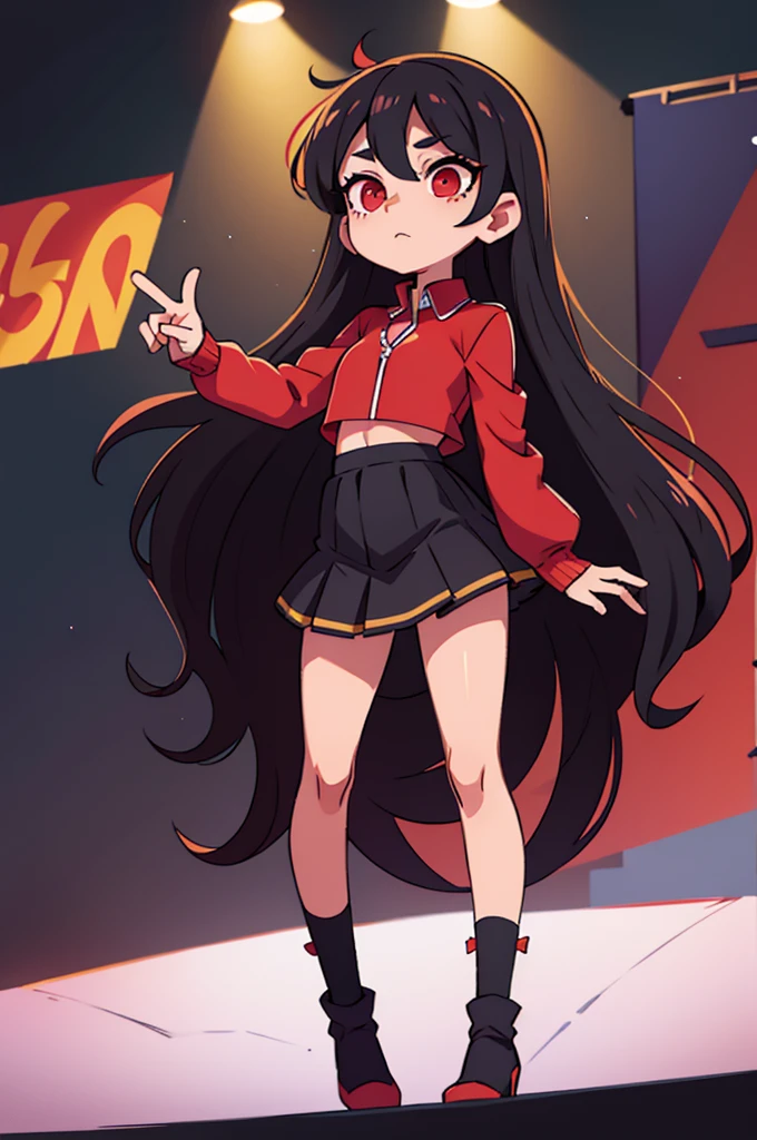 black long hair. pop idol. Red eyes. concert stage. legs fazendo sexo