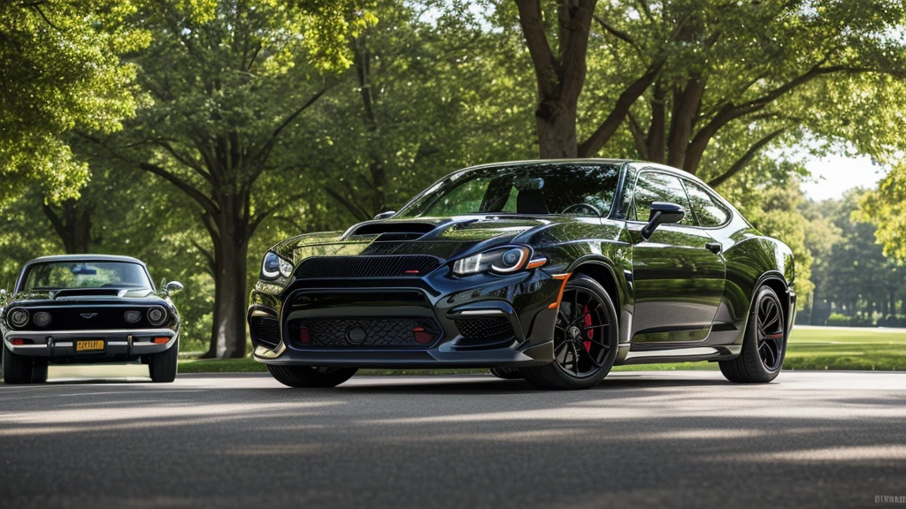 "Picture a sleek and well-maintained black plymouth GTX, parked in a park with green grass and trees in the background,, as the center of attention in a highly detailed and ultra-detailed cinematic shot. The camera captures the car in its full glory with a clear focus on the sharp details and intricate features, making use of bokeh and a 35mm Canon Eos lens. The radiator grille, license plate and exterior shine in the bright sun lighting, highlighting the car's polished and vibrant look. The LED headlights, alloy wheels, and stylish front bumper show off the car's modern and sophisticated design, while the spotless and undamaged windshield reflects the surrounding cityscape in perfect clarity. This image, with its contemporary automotive concept art and cinematic composition, is a true masterpiece of supreme quality, with a resolution that is nothing short of stunning. The ray tracing, lens flare, and sensual details make it a true work of art that would be considered the photo of the year."

cinematic lighting masterpiece supreme quality highest resolution 8K, extremely intricate highly detailed extreme intricate details ultra detailed photograph ultra-realistic, dinamic, portrait RAW photo uhd, dslr, film grain, Fujifilm XT3, sharp focus, bokeh, ((fullbody)) cinematic shot of a shiny and well-maintained sports hatchback parked in a beautiful and inviting cityscape, clear and eye-catching license plate, in a bright and welcoming urban setting. attractive and flattering lighting, such as from the shining sun, to highlight the polished and vibrant exterior of the car. Emphasize the sleek and modern features, such as the high-tech LED headlights, matching alloy wheels, and stylish front bumper. Include a spotless and undamaged windshield with a stunning reflection of the surrounding cityscape.

masterpiece supreme quality highest resolution extremely intricate details highly detailed ultra detailed dinamic poster photograph portrait RAW photo uhd dslr Canon Eos 35mm s