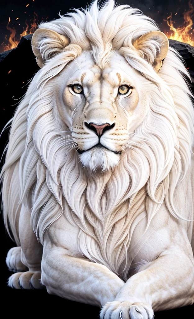 Lion, Divine Lion, naturals, naturals, ferocious, masculine, mighty, Lion dourado, white color, White Light, White Lion, off white, Lion off white, black andwhite, black and gold, detailed realistic face, Lion branco realista detalhado 8K, ultrarrealista 8K, Detailed realistic thunder energy, Detailed Realistic Strong Creature, Strong Creature, eyeballs, Lion macho, Rendering, photorrealistic, UltraHigh definition, 4K, detailed textures, thunder, detailed shadows, detailed colors, Bolts thunder, Celestial Electricity, thunders, Golden thunder, Lion realista, Ultra 16k realistic, 16k realistic, Realistic 16K sharpness, Texturas photorrealistics 16K, 16K Realistic Colors, powerful creature, Majestic power, Power of Heaven, Great Divine, detailed contrast, realistic contrast, high resolution, detailed colors, fire, villany, divine creature, 8K, realistic detailed, 16K, 8K, High definition, detailed contrast, realistic contrast, high resolution, detailed colors, fire, villany, divine creature, 8K, realistic detailed, posh,