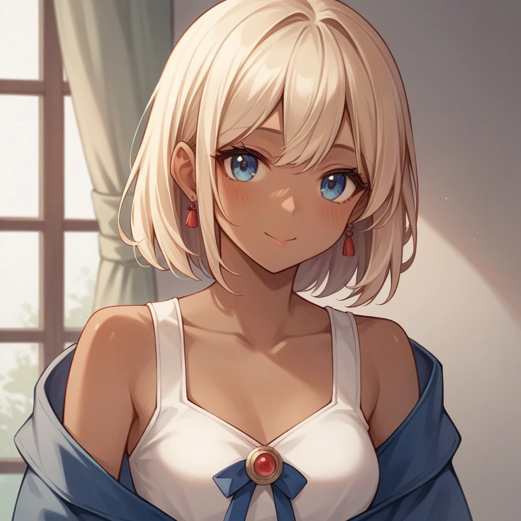 1 girl, dark skinned, ager, cute, score_9, score_8_up, score_7_up, best quality, high quality, masterpiece, Expressiveh, source_anime, masterpiece, japanese anime style, fantasy