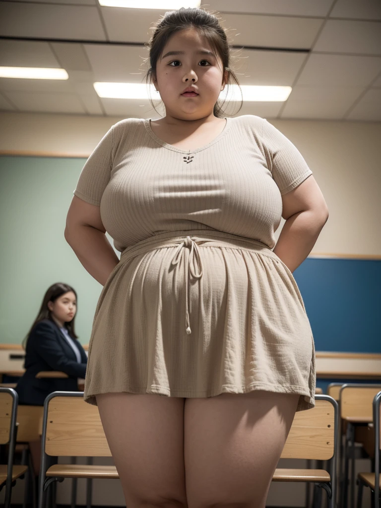 obesity ,Overweight ,Young fat girl ,Cute plump elementary school student,A young girl with a sturdy build,Fat student,極度にobesityした若い女性学生,Very fat and heavy young girl,A fat, short-haired girl attending school,Chubby in classroom,Cute chunky young student、((((Super Breasts))))((((Nipples))))pubic hair