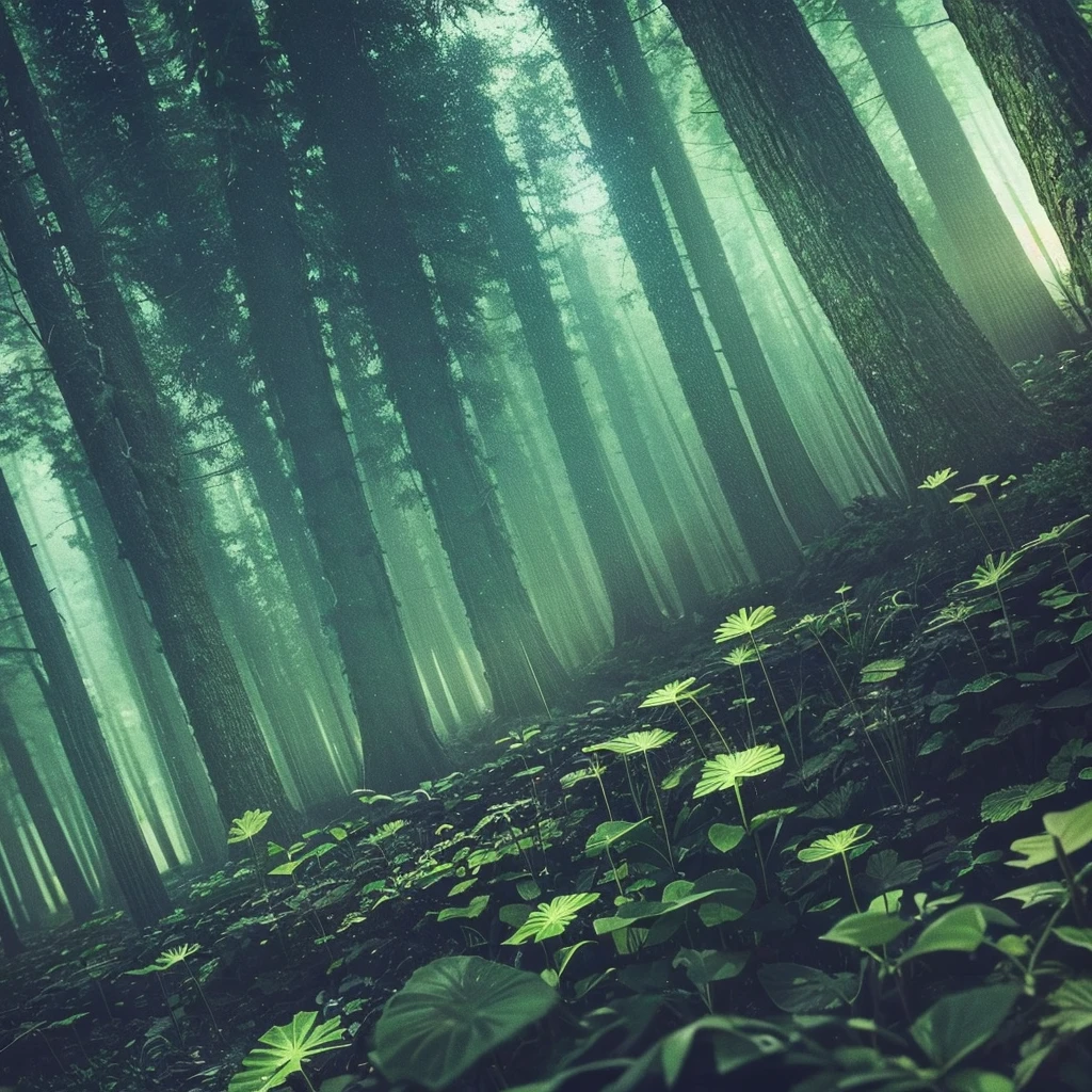  sinister dark forest at night with sinister plants 