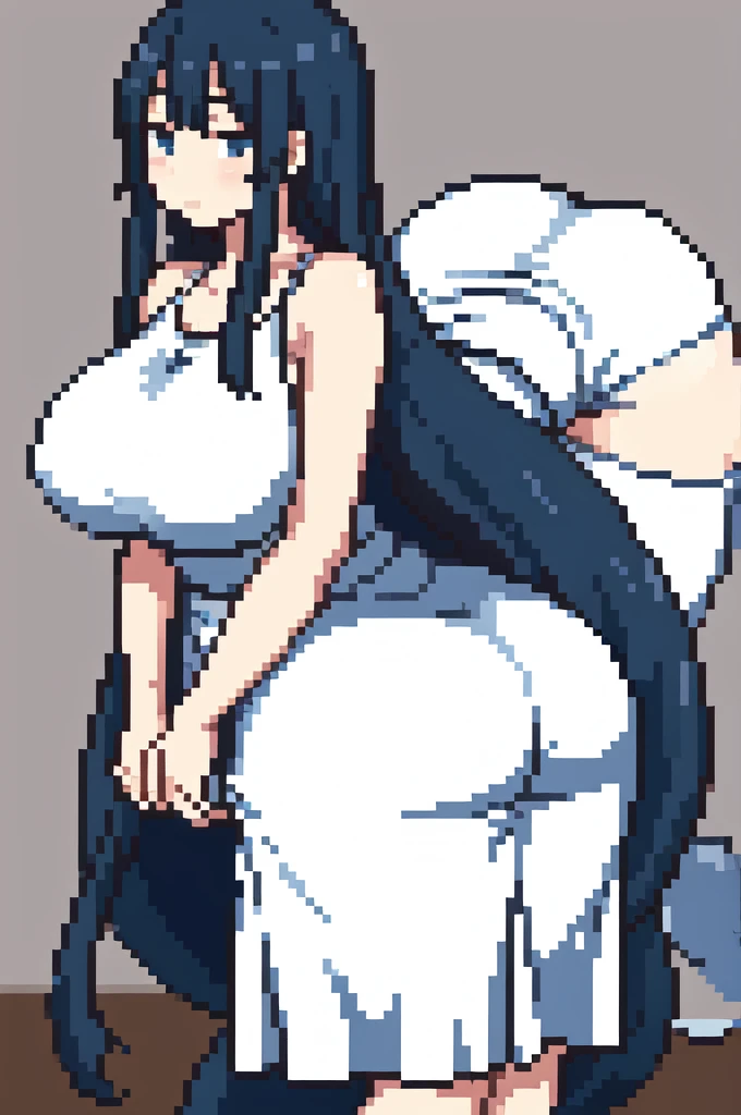 beautiful girl, bow, Shrine maiden, Ass, pixelart style