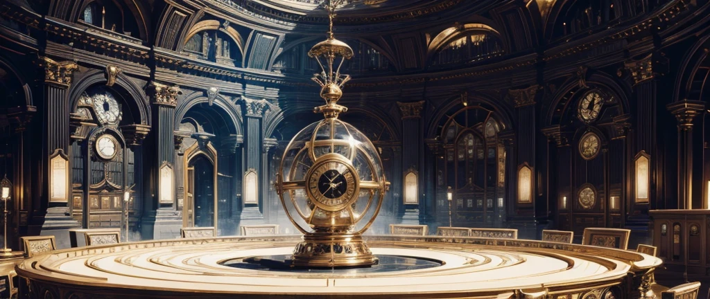 There is a clock on the ceiling of a building., Infinite Space Clock Background, Infinite Celestial Library, Alchemist's Library Background, background technologywork, Animation New Art Universe Display, Intricate sparkling atmosphere, background technology, Concept Art magical highlight, Kingdom of Light Background, Arena Background, anime background technology, astral background, Gorgeous border + Concept Art, Star Clocks