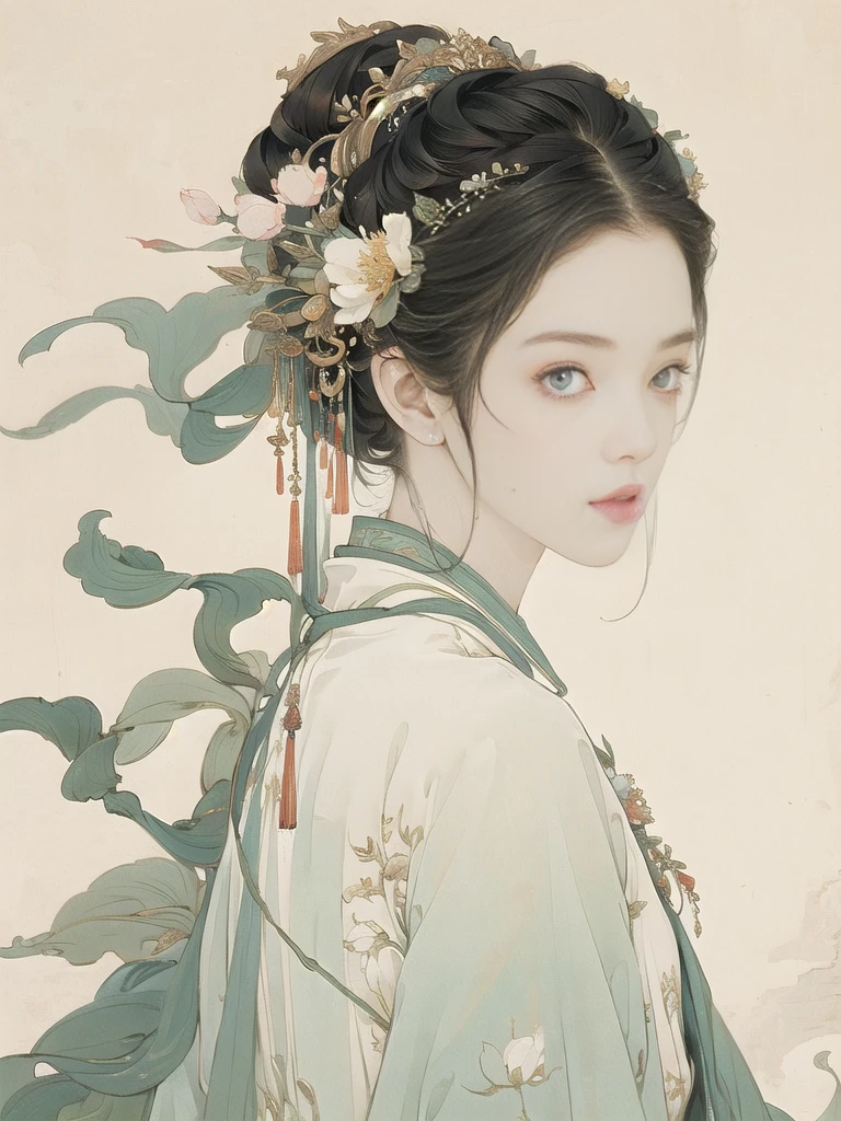(8K, best quality, masterpiece)，huaniao, {Practical, original photo, Ultra-fine transparent, image, (Influenced by Yoshitaka Amano&#39;s style:1.6)}, Practical Light, Delicate skin, (Beautiful slim woman, 25 years old, Court Knight:1.5), Thin legs, Fine particles, Long white hair, Detailed fingers, Thin, Ecstasy expression, Dynamic and sexy pose, (Huge breasts:1.4), (Long skirt, Long red cape, boots:1.2),(Arcadia, Flower Storm, Many flowers:1.8), Unobscured，Beautiful scenery, (Flowers, Wind and Moon:1.5).