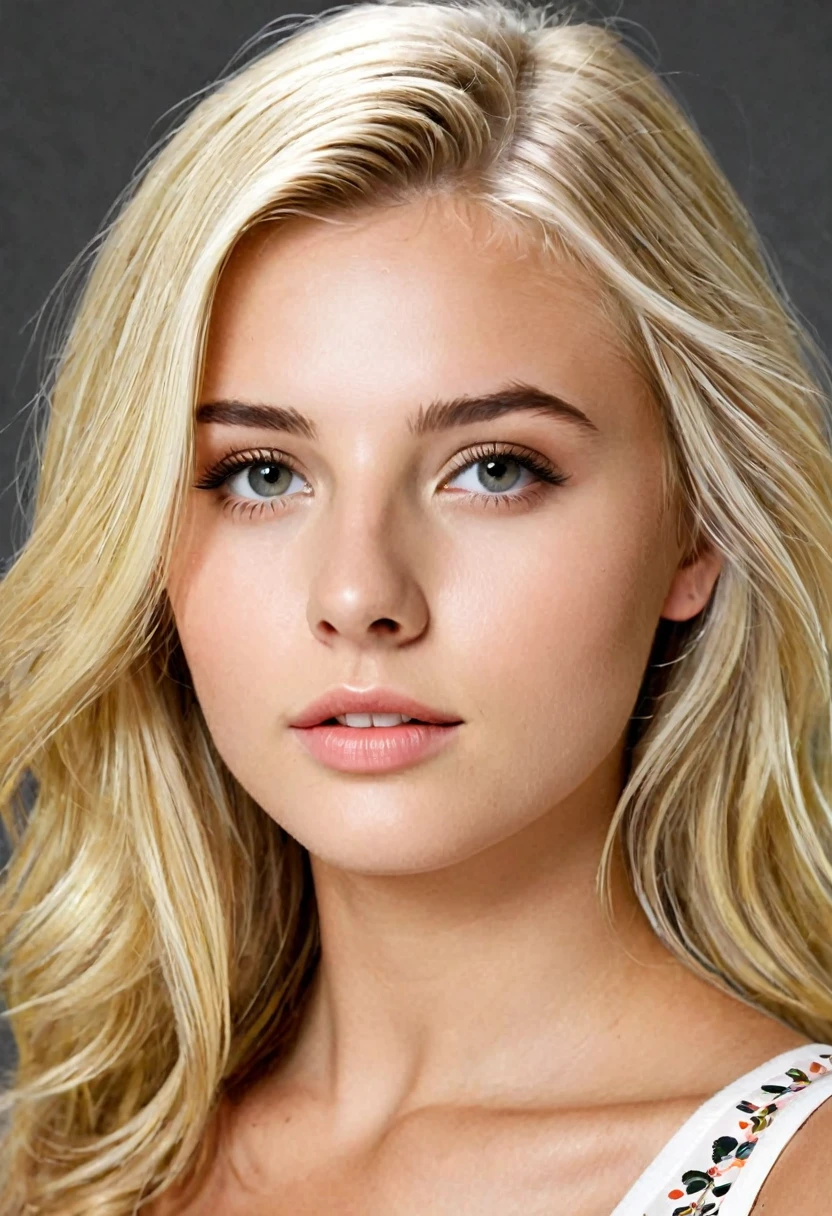 Realistic blonde girl age 20 instergram model 