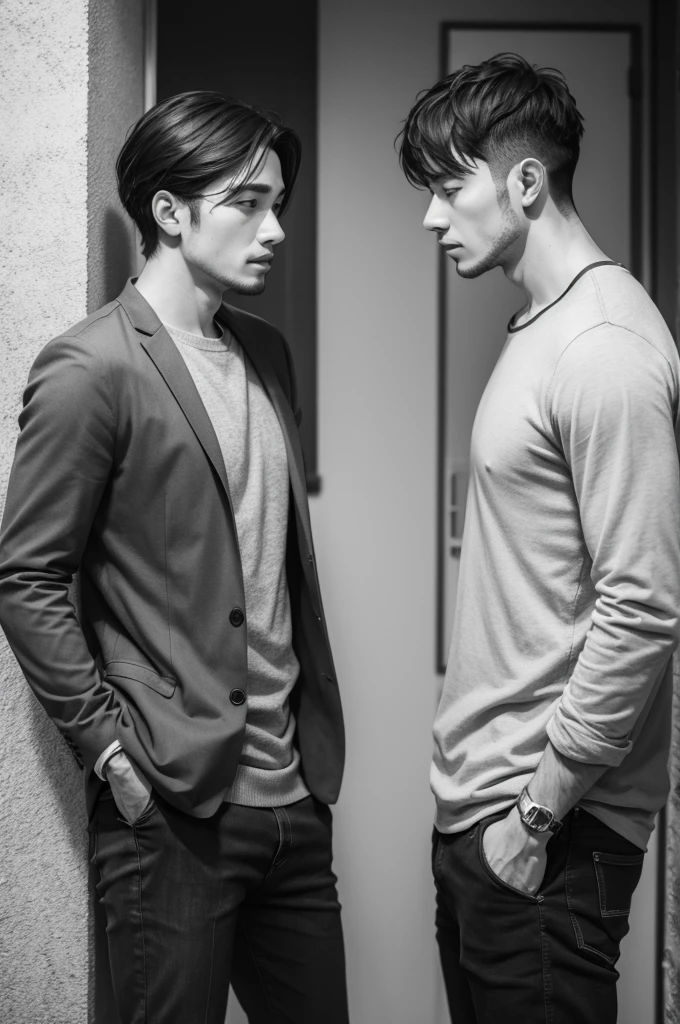 two men talking