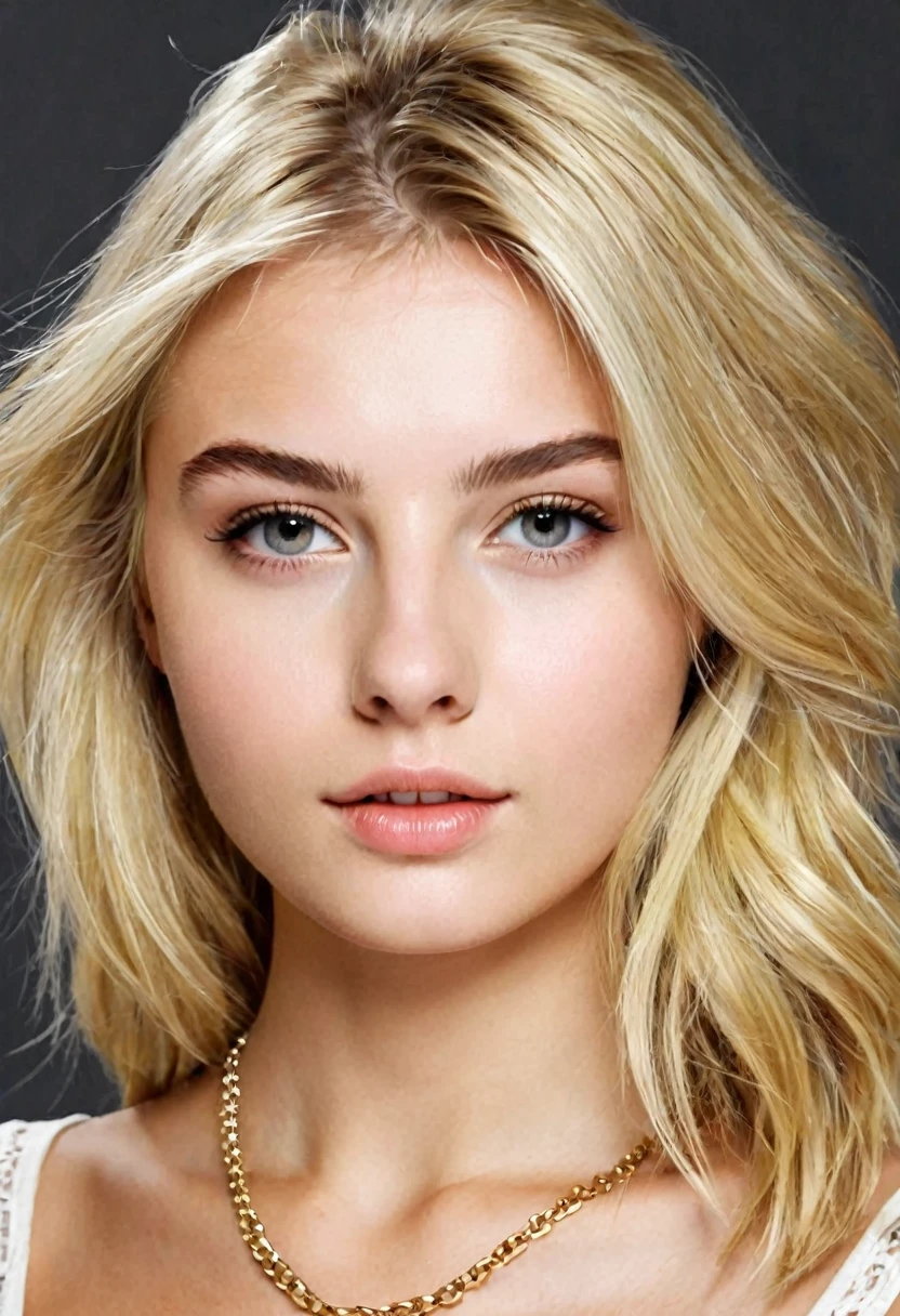 Realistic blonde girl age 20 instergram modelling