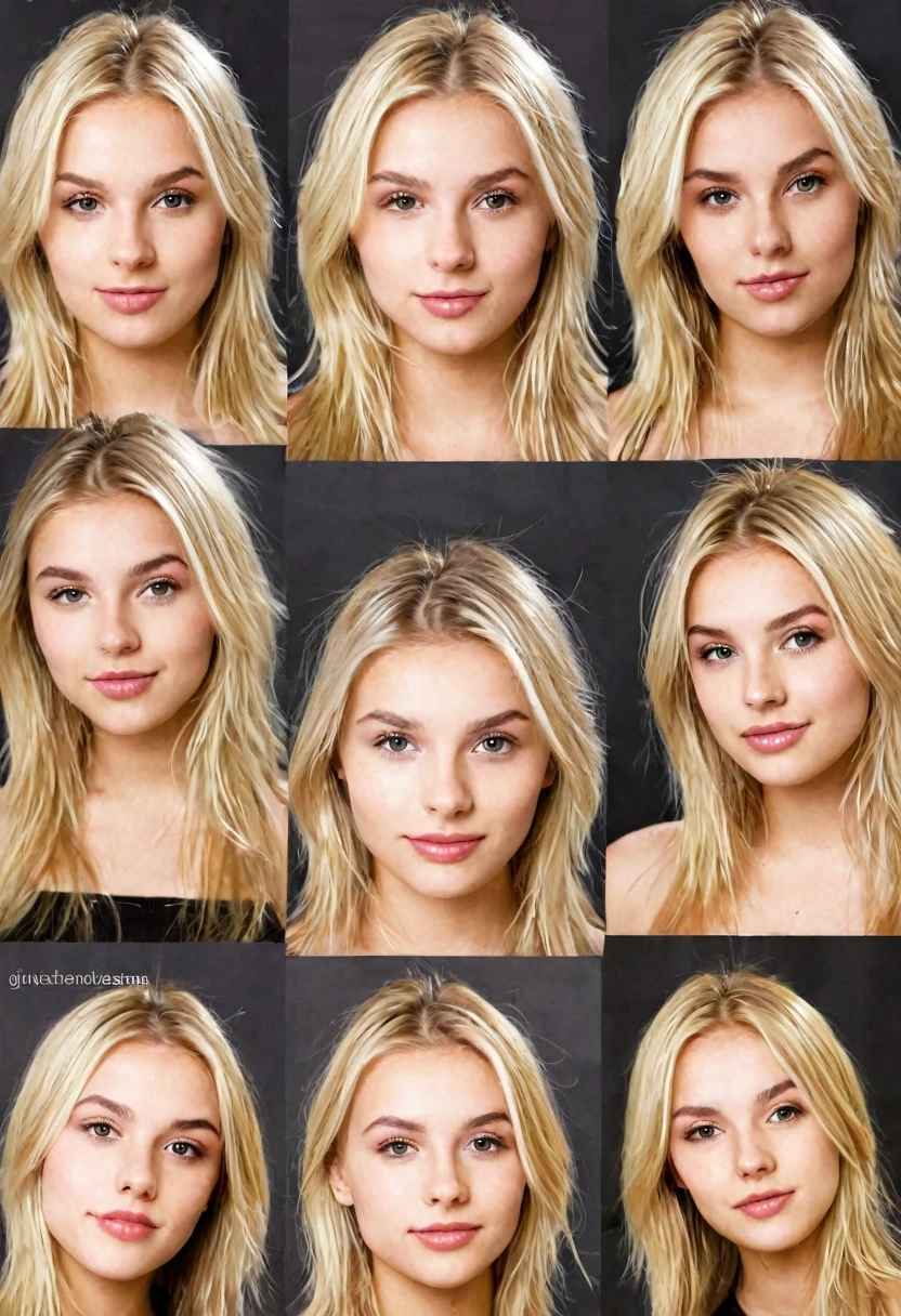 Realistic blonde girl age 20 instergram modelling 