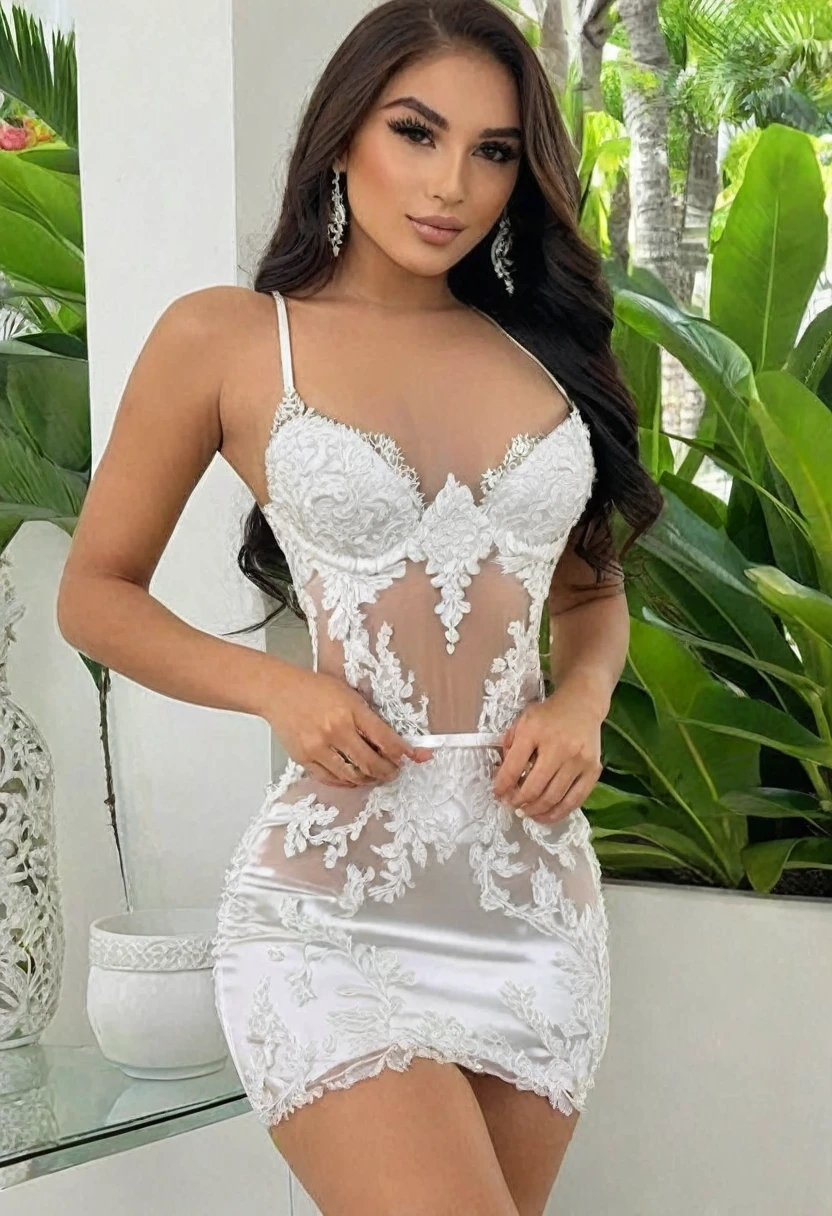 ((Best high quality:1.2)), work of art, (8k), extremely detailed, ((High detail:1.2)), Solo, ((24 years old pretty perfect south brazilian female:1.4)), (tight and short dress),