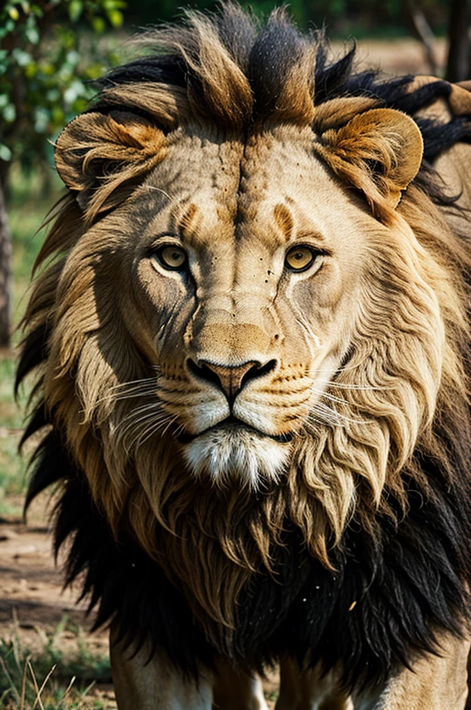 A lion who is very angry.