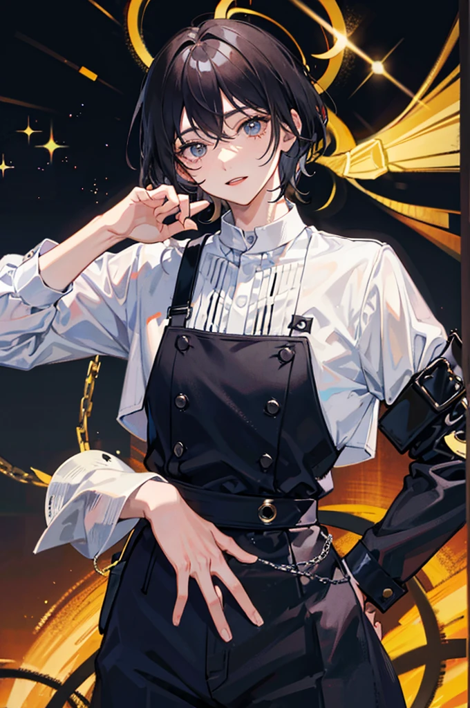 Poses, young boy, black hair