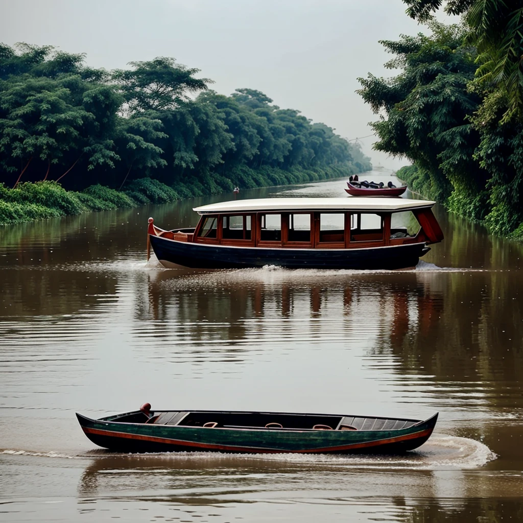 Delhi heavy rain, cars converted into boat