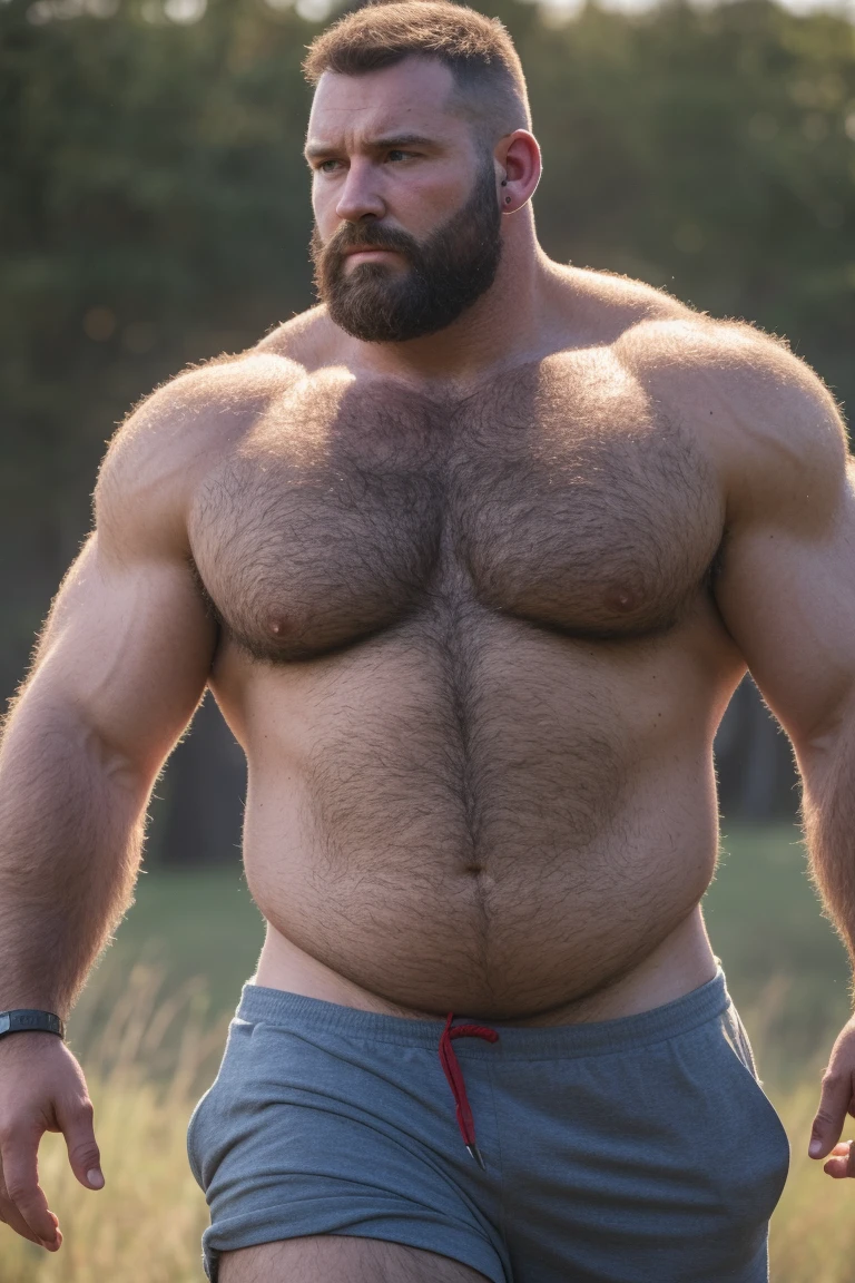 8K HIGH RESOLUTION HDR Very Extremely Realistic Very Detailed High Quality Create a professional studio-style 8K HDR Very Real photograph featuring a middle-aged daddy rugged bodybuilder muscle bears man , burly, very realy detailed hairy, 8K very realistic beared big daddy muscle bear, and 8K very realistic detailed rugged burly man in shorts. Very Realistic detailed shorts, very realistic hair, very realistic beards, very realistic thick neck, very realistic neck lines, very realistic detailed neck, very realistic belly, very realistic burly chest, very realistic detailed hairy burly strong chest and arms, very realistic detailed hairy burly strong chest and arms, very realistic pecs, very realistic burly muscle bear body, very realistic nipples, very realistic burly muscle bear body, very realistic face, very realistic detailed face, very realistic eyes, very realistic detailed eyes, very realistic pupils, very realistic detailed pupils, very realistic nose, very realistic ears, very realistic facial features, very realistic burly arms, very realistic elbows, very realistic hands, very realistic pecs, very realistic belly, very realistic human man body, very realistic bellybutton, very realistic wrists, very realistic fingers, very realistic fingernails, very realistic shoulders, very realistic mouth, very realistic lips, very realistic detailed skin, very realistic skin, very realistic mens clothing, very realistic detailed mens clothing. 8K HDR Very Realistic Hairy Bearded Burly Muscle bear Photoshoot, A very realistic burly muscle bear man in a Farm, 8K HDR Very Realistic Intricately Detailed, 8K HDR very realistic detailed Farm surroundings, 8K HDR very realistic surroundings lighting, No Deformities, captured with a 85mm lens by a world famous photographer, 8K HDR Very Ultra Realistic and 8K HDR Very Realistic Photograph, 8K HDR Clear HDR Quality full with very realistic real details