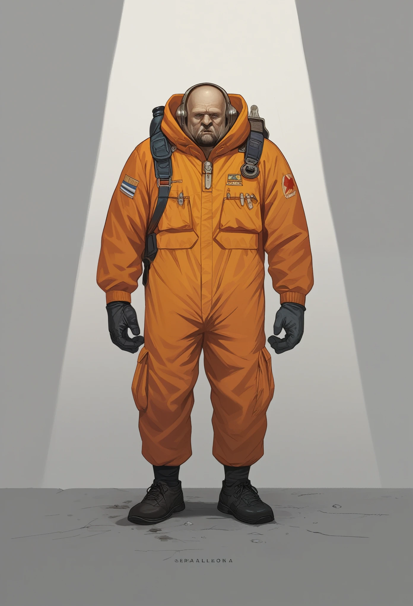 (Best quality, masterpiece: 1,1), ((humanoid alien)), repairing a space rover, orange jumpsuit, in the hands of a monkey wrench, hyperrealistic, insanely detailed, this masterpiece of digital art can be compared with the wonderful works of Artgerm, Greg Rutkowski and Alphonse Mucha.