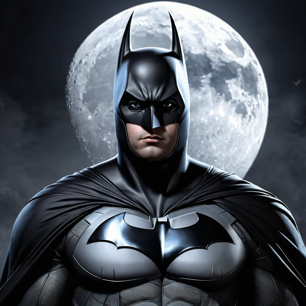 Create a portrait of hybrid form of batman and moon knight, detailed cg, realistic portrait.