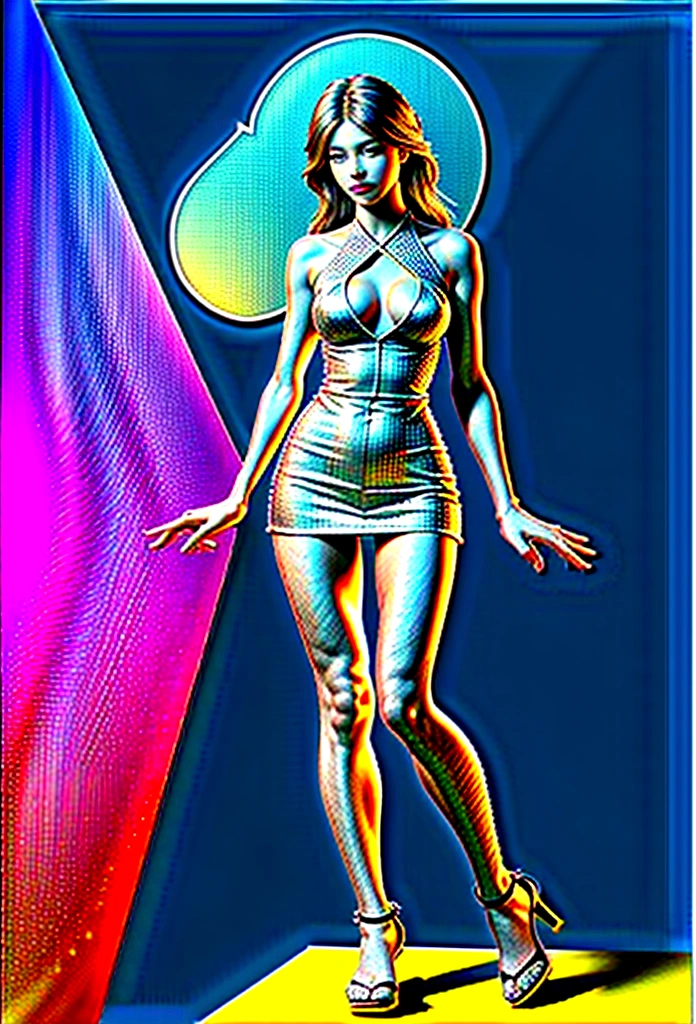 front view,giant girl 50 feet high，Have a pair of ultra long legs,,((antevert)),a pair of huge breasts，Wearing a pair of Mary Jane heels，A look of enjoyment，standing on a office desk，Beautiful appearance，Exquisite and exotic makeup，quality，8k，High quality，Perfect proportion, Cinema lighting，8k，textured skin，Super details，high detail，high quality，high resolution，explode，super high realistic