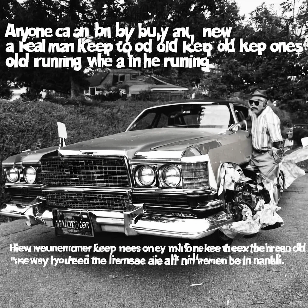 Anyone can buy a new car but real man keep the old ones running
