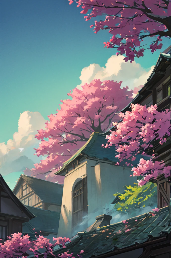 Great Full Moon, beautiful forest, white colors, grises, , pastel colours, chinese atmosphere, beautiful landscape, flowers and tree branches