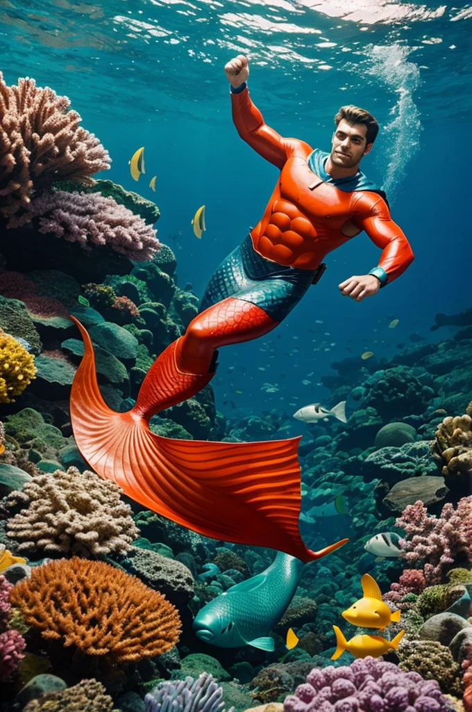 A hero costume inspired by a mermaid man