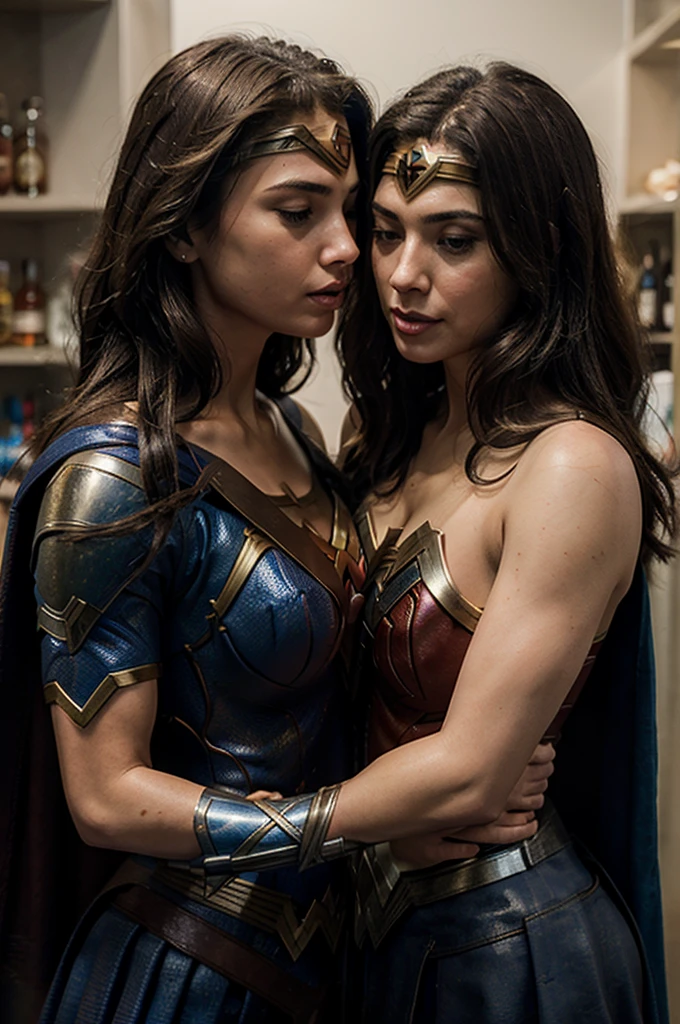 make wonderwoman kissing supergirl