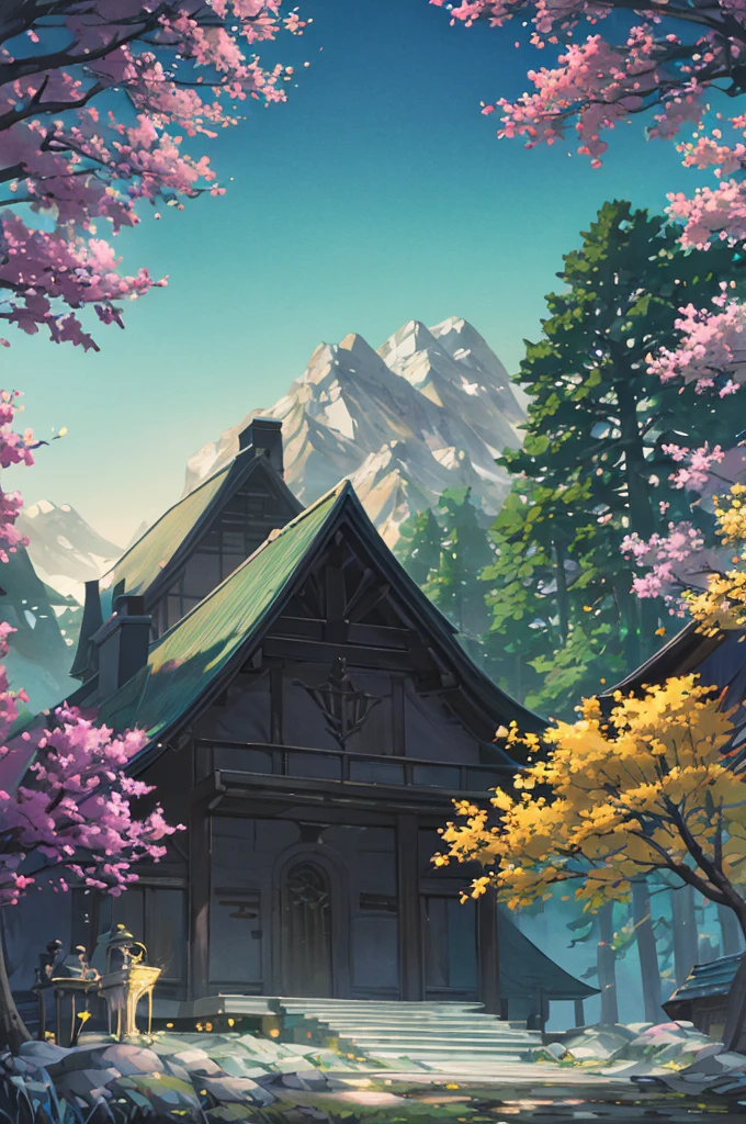 full moon, beautiful forest, white colors, grises, blacksad, colores pasteles, beautiful landscape, golden tree flowers and branches, gold and silver, golden colour, gold and silver trees