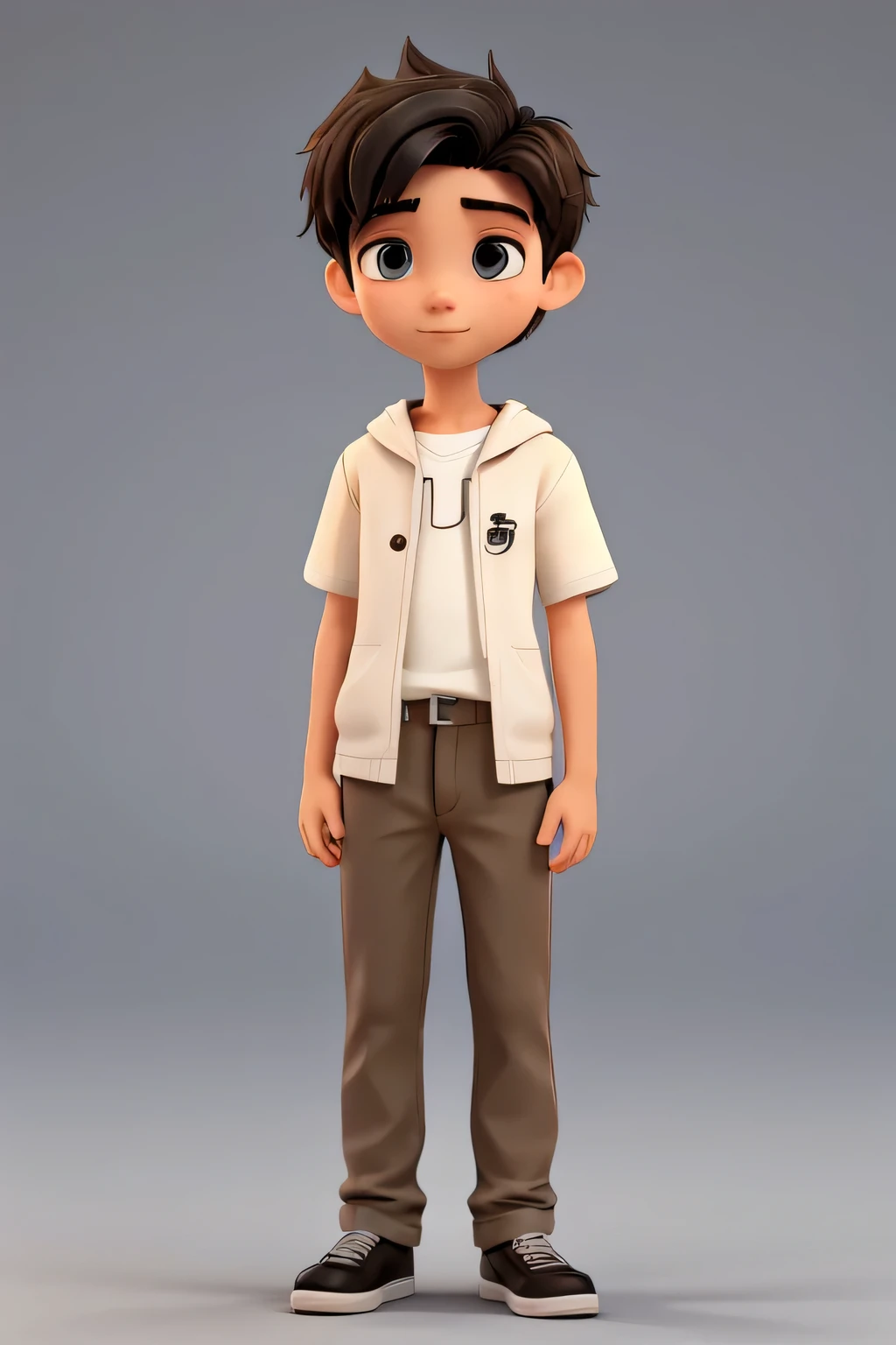 3d medium boy, , white, light brown eyes, black hair