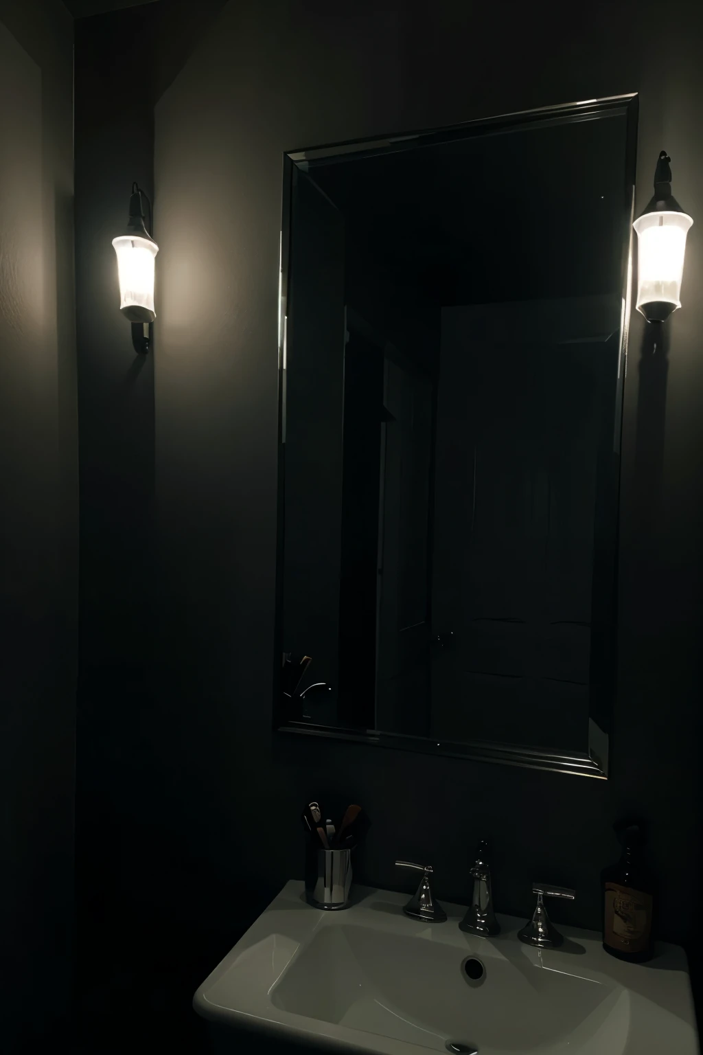 mirror in the dark night gloomy horror