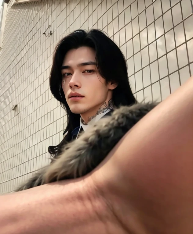 Beautiful man, long hair