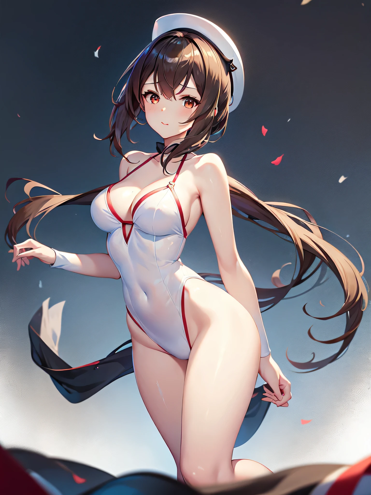 anime character dressed in a black and white outfit with a hat, from the TaigaVtuber, characters from azur lane, azur lane style, onmyoji detailed art, cute anime waifu in a nice dress, onmyoji, from girl frontline, anime full body illustration, official character art, palace, a cat girl in hanfu, girl frontline style, all intrincate details, random angle