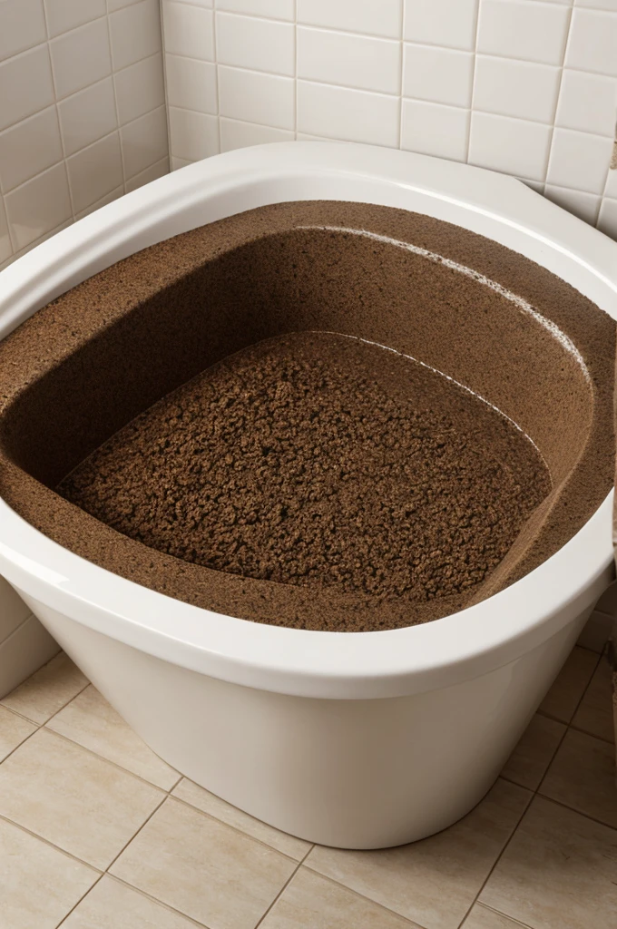 A tub with excrement on it