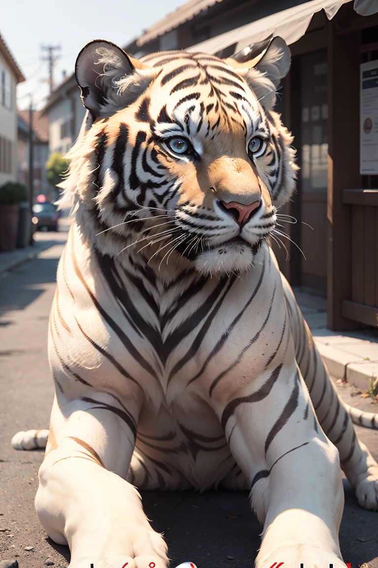 High resolution,超High resolution,8K,Very detailed,Realistic,photo-Realistic:1.37),Highest quality,masterpiece,pressure,Blurred background,Blurred,White Tiger、