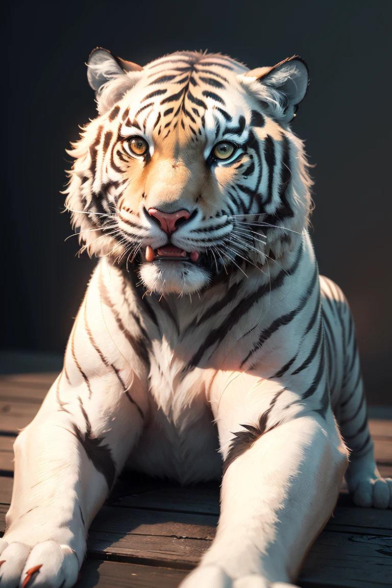 High resolution,超High resolution,8K,Very detailed,Realistic,photo-Realistic:1.37),Highest quality,masterpiece,pressure,Blurred background,Blurred,White Tiger、