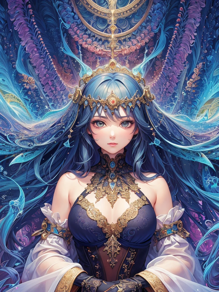 (masterpiece, top quality, best quality, official art, beautiful and aesthetic:1.2), (1girl), extreme detailed,(fractal art:1.3),colorful,highest detailed