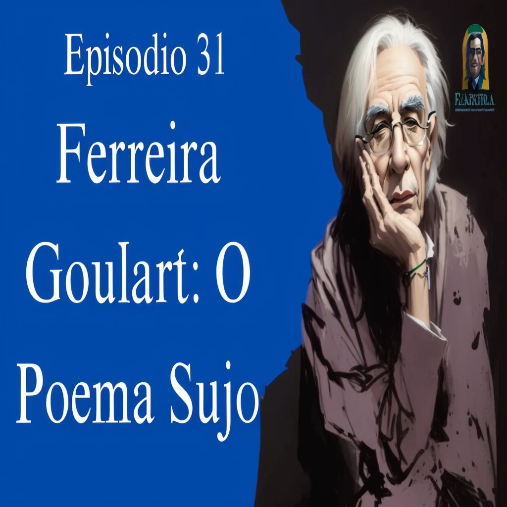 caricature of the Brazilian poet Ferreira Goulart with details 